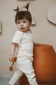Deniz Kabuğu Nakışlı Fitilli Body Tayt Set - 4