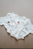 3lü Nakışlı Çıt Çıtlı Kısa Kollu Body Zıbın Model 1 - 7