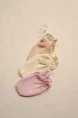 3lü Krem-Bej-Pembe Yenidoğan Eldiven Set Model 6 - 3