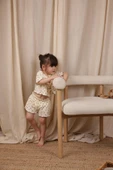 Bağcıklı Fiyonk Desenli Kız Şort Takım - 2