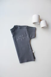 Antrasit Nakışlı Oversize T-shirt - 7