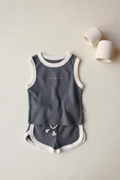 Antrasit Unisex Atlet Şort Takım - 8