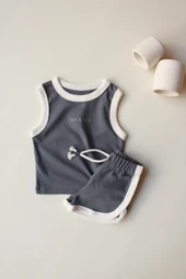 Antrasit Unisex Atlet Şort Takım - 7