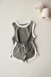 Haki Unisex Atlet Şort Takım - 6