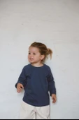 İndigo Sırt Baskılı Uzun Kollu T-shirt - 6