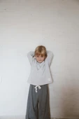 Gri Basic Uzun Kollu T-shirt - 6