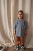 Açık Gri Nakışlı Oversize T-shirt - 8
