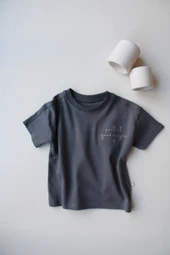 Antrasit Nakışlı Oversize T-shirt - 8