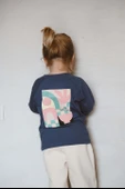 İndigo Sırt Baskılı Uzun Kollu T-shirt - 3