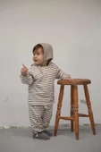Kahverengi Çizgili Alt Üst Takım - 4