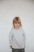 Gri Basic Uzun Kollu T-shirt - 3