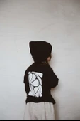 Siyah Sırt Baskılı Uzun Kollu T-shirt - 3
