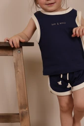 Lacivert Unisex Atlet Şort Takım thumbnail 2