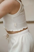 Deniz Kabuğu Askılı Crop ve Şortlu Takım - 5
