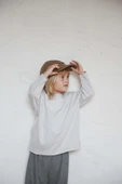 Gri Basic Uzun Kollu T-shirt - 8