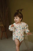 Renkli Baskılı Bebek Uzun Kollu Tulum - 1