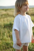 Beyaz Oversize T-shirt ve Şort Takım - 4
