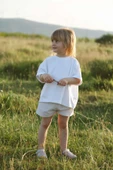 Beyaz Oversize T-shirt ve Şort Takım - 3