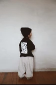 Siyah Sırt Baskılı Uzun Kollu T-shirt - 4