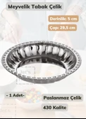 Çelik Meyvelik Tabak 29,5 cm Paslanmaz Çelik Tabak - 1