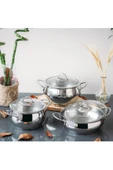 Gülsan Gizem Inox 6 Parça Paslanmaz Çelik Tencere Seti 18-20-22cm - 2