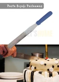 Pasta Bıçağı Tırtıklı Pasta Spatulası Paslanmaz Çelik 38 cm - 1
