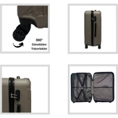 Anhelo Castle Abs Küçük (Kabin), Orta ve Büyük Boy 3'lü Valiz Seti thumbnail 4