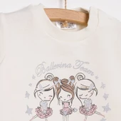 Basic Kız Az Şardonlu Balerin Baskılı Sweatshirt Kız Bebek - 3