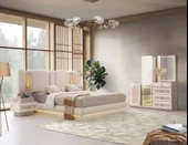 DUBAİ MDF LEDLİ BAZALI YATAK ODASI TAKIMI thumbnail 2