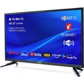 Yumatu 32" 81 Ekran Uydu Alıcılı HD Android Smart LED TV - 1