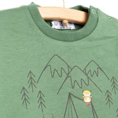 Basic Az Şardonlu Kamp Temalı Sweatshirt Erkek Bebek - 3