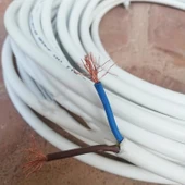 TTR CCA Çok Telli Elektrik Kablosu Topraklı Bakır İletken Damarlı Beyaz Kablo 2x0.75 mm 100 Metre - 4