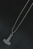 Gümüş Renk Metal Aksesuarlı Top Zincirli Erkek Kolye - TJ-ERK525-KS - 2