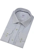 Erkek Puantiyeli Slim Fitt Uzun Kol Gömlek 2403 BGL-ST04376 thumbnail 7
