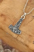 Gümüş Renk Metal Aksesuarlı Top Zincirli Erkek Kolye - TJ-ERK525-KS - 1