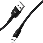 LinkTech K600 Premium Micro USB Data/Şarj Kablosu 2.4A 1mt Siyah - 2
