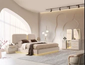 FAS  MDF LEDLİ BAZALI YATAK ODASI TAKIMI - 2