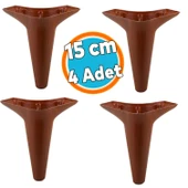 Mobilya Kanepe Koltuk Tv Ünitesi Baza Yükseltici Ayağı Ayakları 15 Cm Ahşap Desenli Kahverengi Ayak 4 Adet thumbnail 1