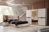 EMİR MDF LEDLİ BAZALI YATAK ODASI - 1