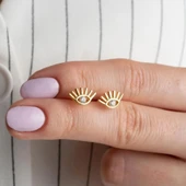 Vaoov 925 Ayar Gümüş Minimal Göz Küpe thumbnail 2