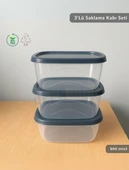 3'lü Saklama Kabı Seti Kare Erzak Kabı Bpa Free Derin Dondurucu için Uygun 900 ml - 2