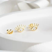 Vaoov 925 Ayar Gümüş Minimal Göz Küpe thumbnail 3