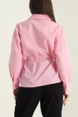 Jasmin Pembe Yandan Bağlamalı Trend Gömlek JASMIN-1453 - 4