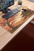 SonicTouch UltraGrand Japon Kiraz Ağacı ve Japon Evi Dikişsiz Xxl Gaming Oyuncu Masaüstü Pembe Klavye Mouse Pad 40x90Cm - 3