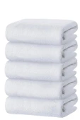 5 li El Yüz Otel Havlusu 50x90 Cm Beyaz 20/2 Ring 300 Gr - 1