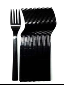 SİYAH RENK ÇATAL 25 ADET Sert Dayanaklı Plastik Lüks Kullan At Doğum Günü Parti Çatal thumbnail 1