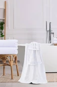 10 lu Otel Banyo Havlusu %100 Pamuklu 70X150 Cm Beyaz 20/2 Ring 600 Gr - 4