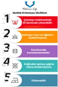 Valerine Life Mutfakta Aşk Var Mutfak Kurulama Fırın Beyaz El Havlusu %100 Pamuklu 35x50cm 2 Adet - 4