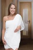 5 li Otel Banyo Havlusu %100 Pamuklu 90X150 Cm Beyaz 20/2 Ring 650 Gr - 2