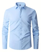 Erkek Klasik Tek Cepli Uzun Kol Gömlek BGL-ST04544 thumbnail 4